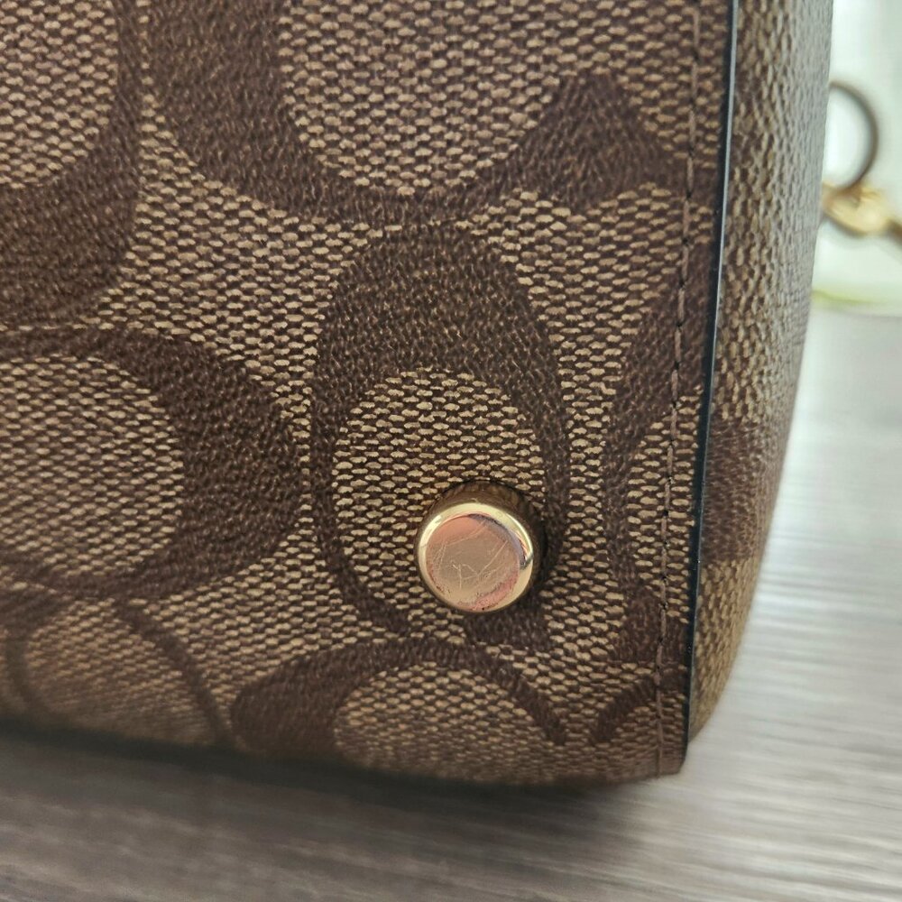 Coach X Disney Villain Patches Rowan Satchel - Signature Canvas & Gold Hardware - Picture 11 of 13